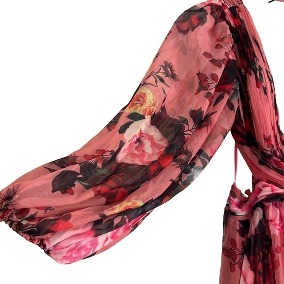 New MAC DUGGAL FLORAL CHIFFON CUTOUT DRESS SIZE 8 - Picture 12 of 16